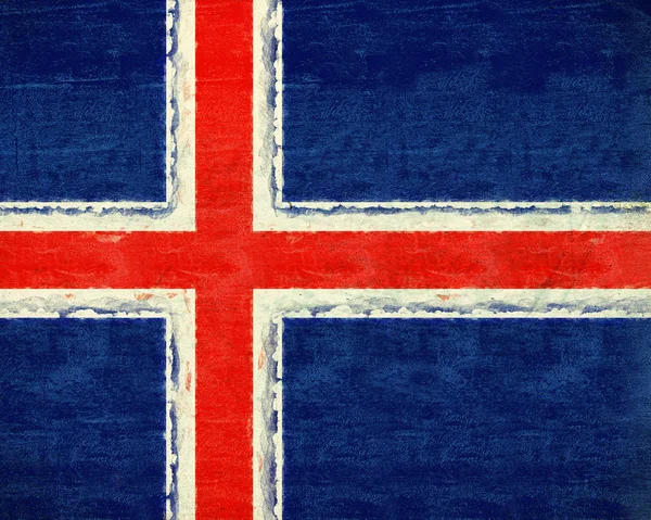 Флаг Исландии Гранж — стоковое фото