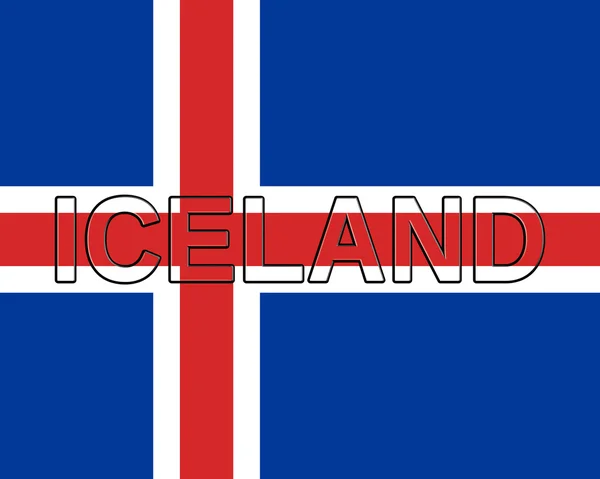 Σημαία της Ισλανδίας λέξη — Φωτογραφία Αρχείου
