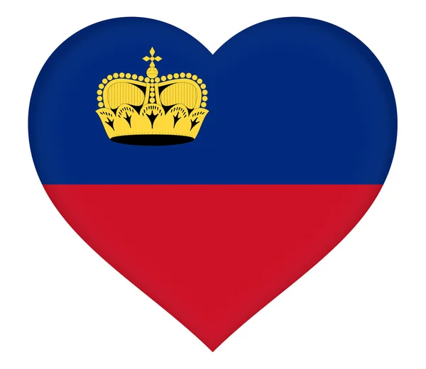 Bandera de Liechtenstein Heart — Foto de Stock