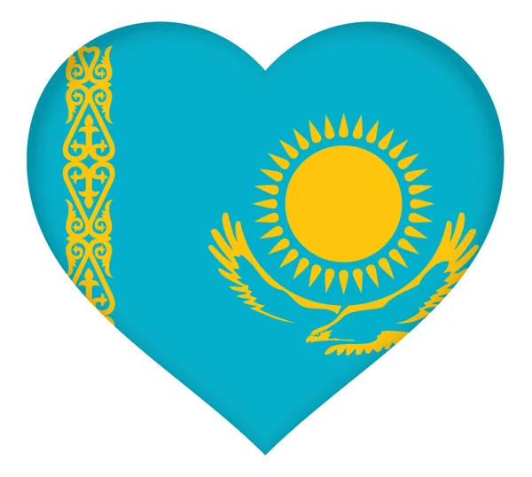 Bandeira do Cazaquistão Coração — Fotografia de Stock