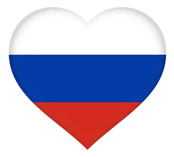 Drapeau de la Russie coeur — Photo