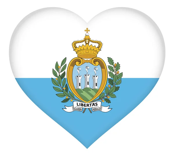 Vlajka San Marino srdce — Stock fotografie