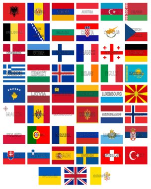 Europe kelimelerin bayrakları