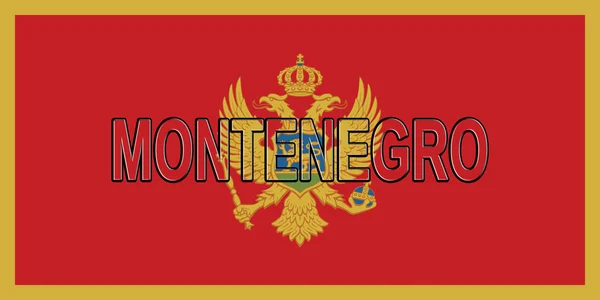 Vlajka Černé hory slova — Stock fotografie