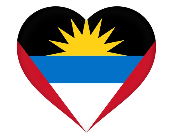 Bandeira de Antígua e Coração de Barbuda — Fotografia de Stock