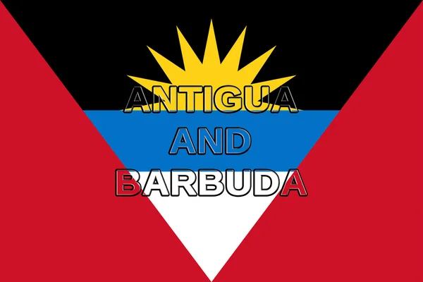 Bandeira de Antígua e Barbuda Palavra — Fotografia de Stock