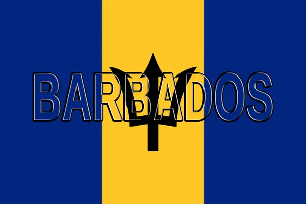 Bandeira da Palavra de Barbados — Fotografia de Stock