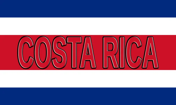 哥斯达黎加哥斯达黎加字的旗子 — 图库照片