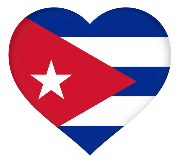 Bandera de Cuba Corazón — Foto de Stock