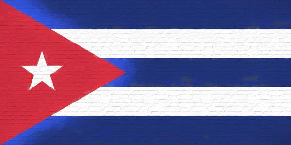 Vlag van Cuba muur — Stockfoto