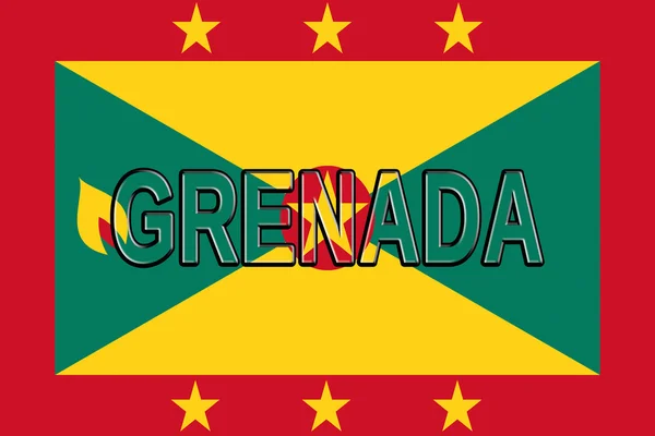 Vlajka Grenada slova — Stock fotografie