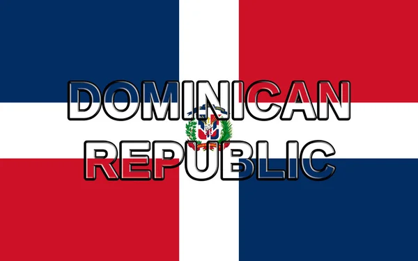 Bandeira da República Dominicana Palavra — Fotografia de Stock