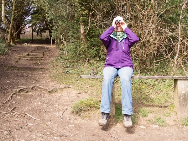 Female Bird watcher — Stock Photo, Image