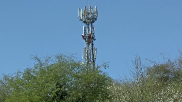 Reparação de torre de rádio — Vídeo de Stock