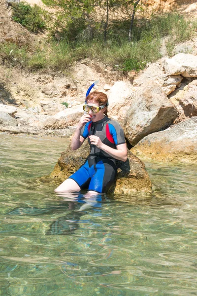 Snorkeler fêmea — Fotografia de Stock