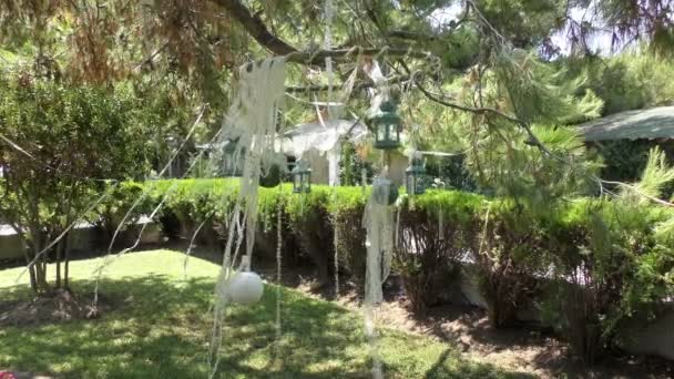 Decoraciones de boda al aire libre . — Vídeo de stock
