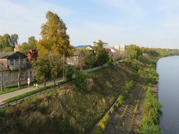 Rússia Província Tver Cidade Russa Antiga Kimry Casas Antigas Foram — Fotografia de Stock