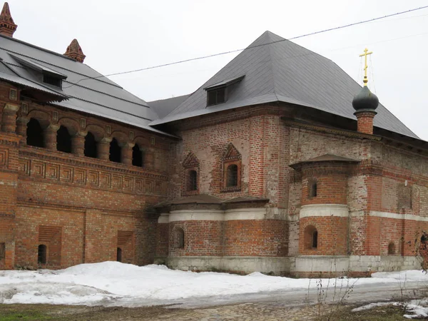 Moscou Krutitskoe Podvor Ensemble Palais Avec Deux Églises Comprend Carrelage — Photo