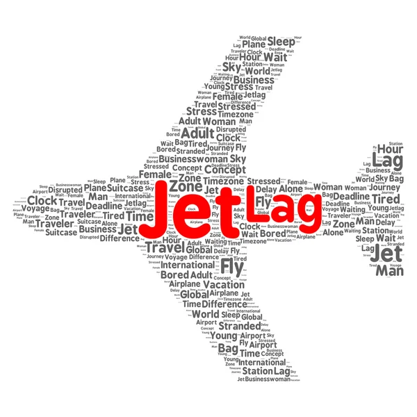 Jet lag word cloud concept