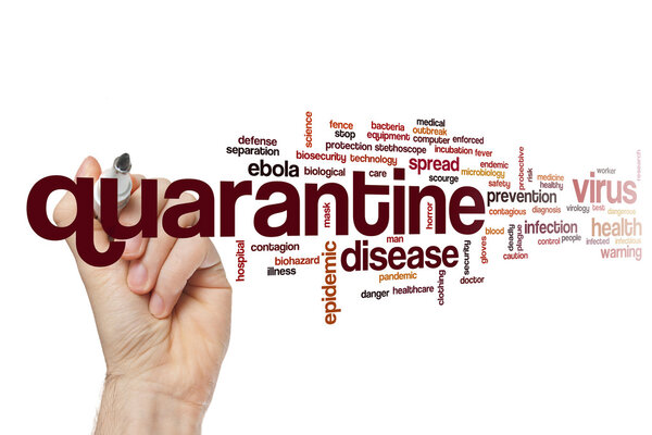 Quarantine word cloud Royalty Free Stock Images