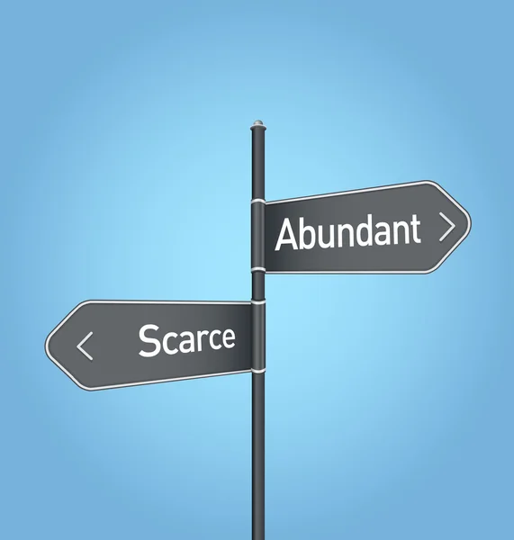 Abundant vs scarce choice road sign