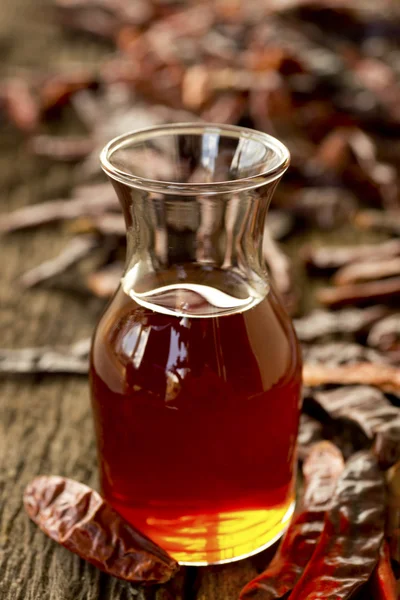 Chili oil for Aruba soba; non-sharpened file Stock Picture