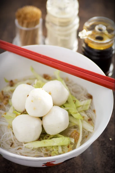 Fish Ball Soup w Vemicelli — Stock Photo, Image