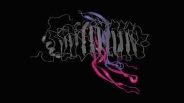 Folikül uyarıcı hormon yapısı (renk) reseptörünün (gri) tüm ektodomisiyle kompleks olarak, canlandırılmış 3D kurdele modeli, siyah arkaplan