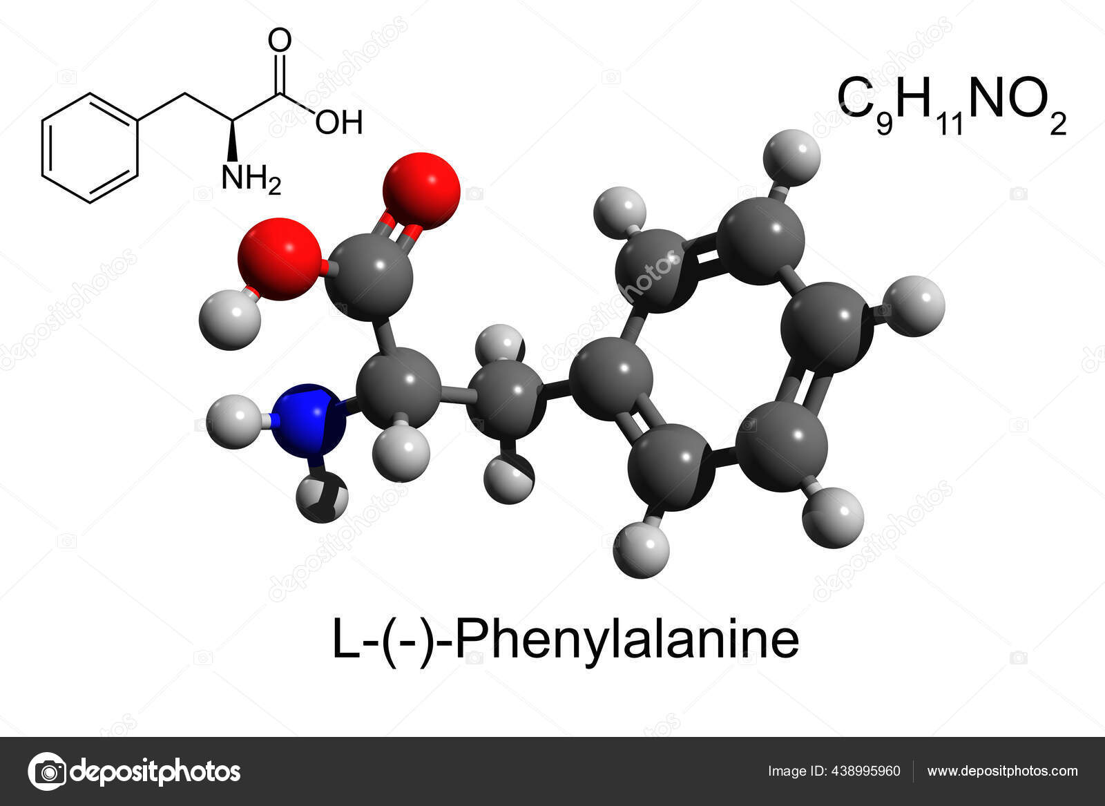 Kjemisk Formel Strukturformel Modell Kule Pinne Fenylalanin Essensiell  Aminosyre Hvit – stockfoto © unnaugan #438995960, image size:1600x1167