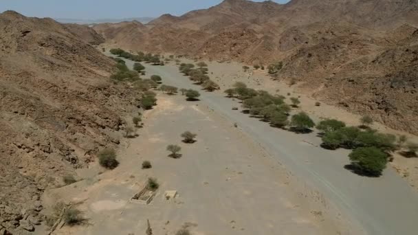Vista Aerea Drone Che Sorvola Ingresso Nord Wadi Massal Sito — Video Stock