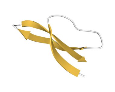 İnsan alfa-savunma-5 'in yapısı, 3 boyutlu karikatür modeli farklı renklerde ikincil yapı elemanları, beyaz arka plan