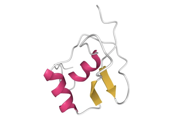 Struktura Białka Sap30 Model Kreskówki Różnokolorowymi Drugorzędnymi Elementami Struktury Białe — Zdjęcie stockowe