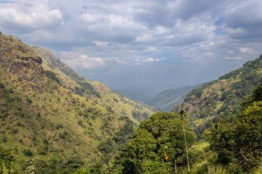 Güney Sri Lanka 'daki dağlar ve vadi manzarası