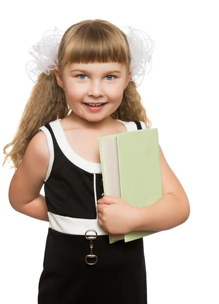 Kitaplı küçük kız. — Stok fotoğraf