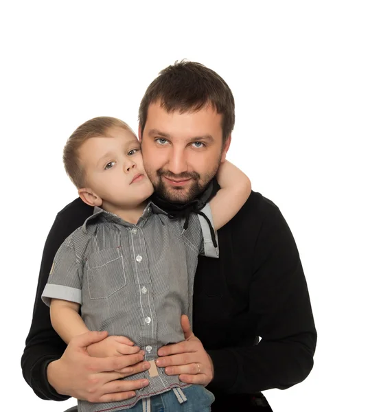 Son hugging dad — Stock Photo, Image
