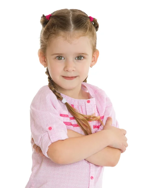 Dziewczyna w różowej koszuli — Zdjęcie stockowe