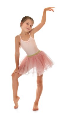 Girl in pink sports dress clipart