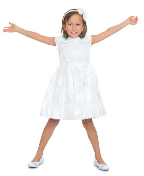 Dívka v bílých šatech — Stock fotografie