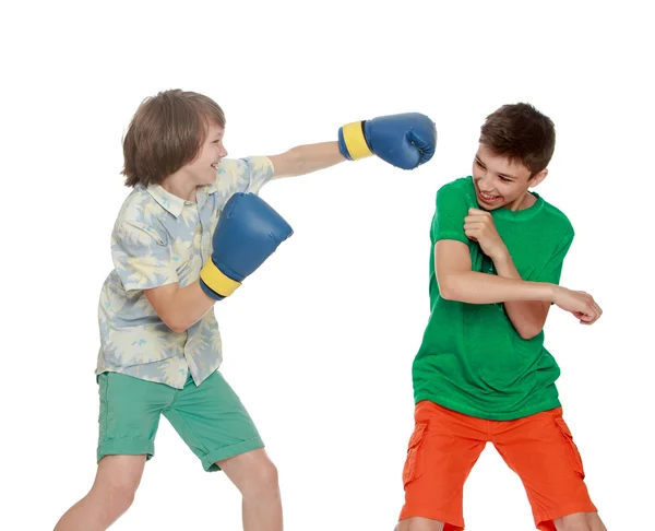 Dois adolescentes Boxe — Fotografia de Stock