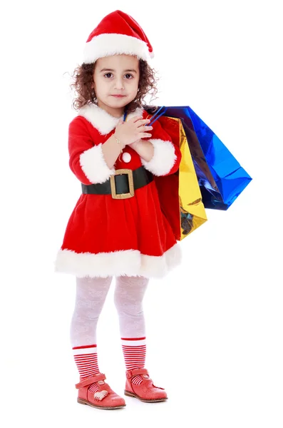 Girl with packages — Stock Photo, Image