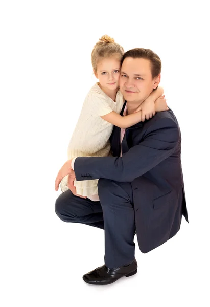 Dad hugging daughter — Stock Photo, Image