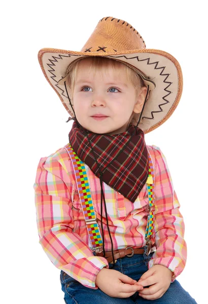 Niña vestida de vaquero —  Fotos de Stock