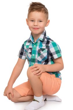 neşeli küçük çocuk