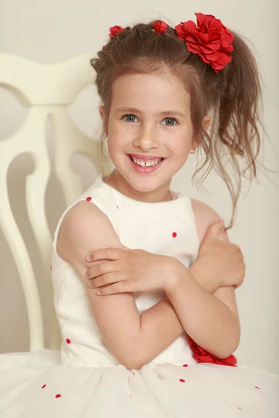 Vestido branco princesa elegante — Fotografia de Stock