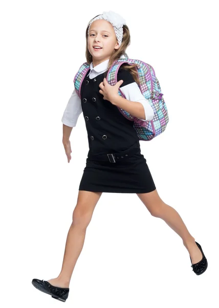 A menina vai para a escola — Fotografia de Stock