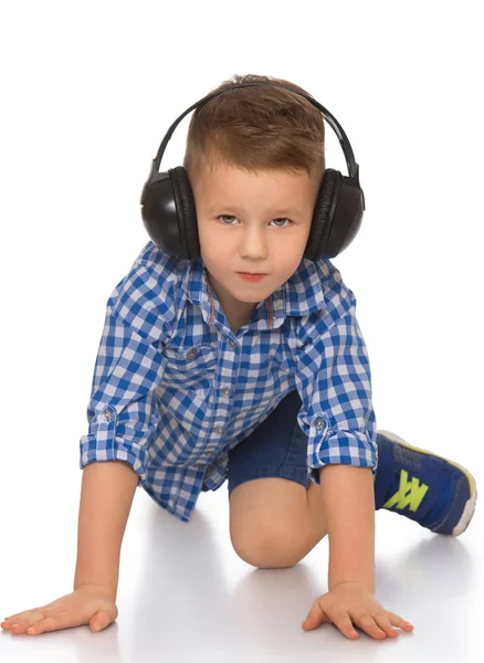 Boy in headphones — Stock Photo, Image