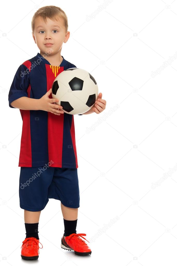 Little boy with soccer ball