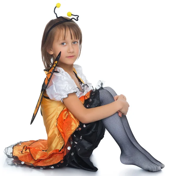 Girl in butterfly costume — Stock Photo, Image