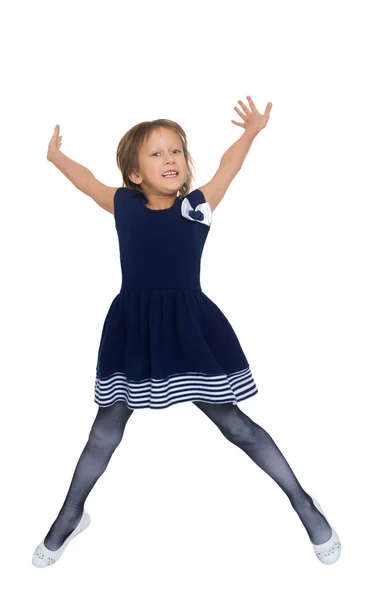 Mała dziewczynka skacze — Zdjęcie stockowe