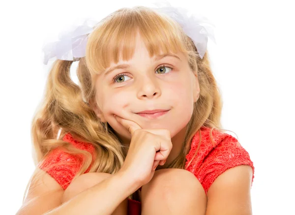 Niña en vestido naranja —  Fotos de Stock